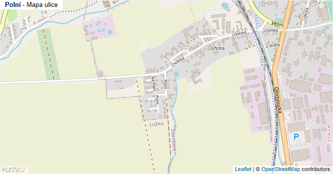 Polní - mapa ulice