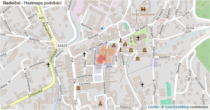 Radniční - mapa podnikání