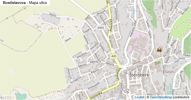 Rostislavova - mapa ulice