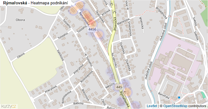 Rýmařovská - mapa podnikání