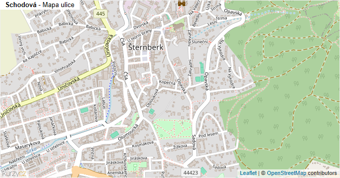 Schodová - mapa ulice