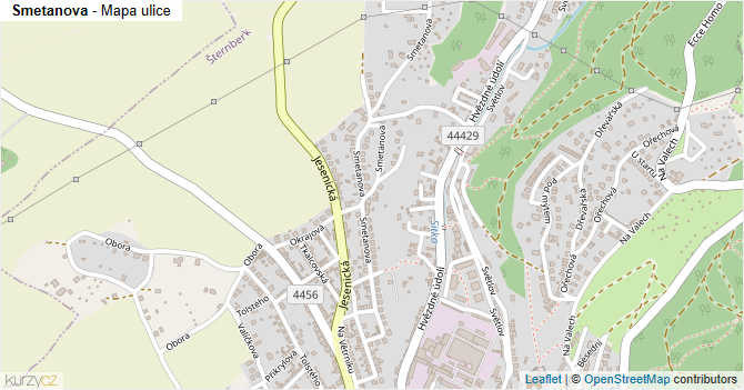 Smetanova - mapa ulice
