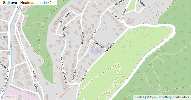 Sojkova - mapa podnikání