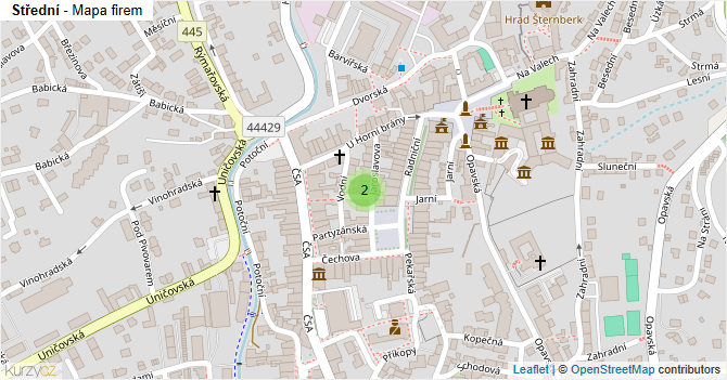 Střední - mapa firem