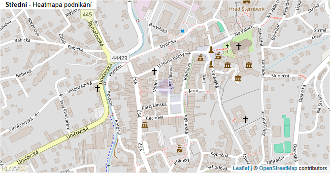 Střední - mapa podnikání
