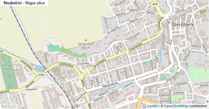 Studniční - mapa ulice
