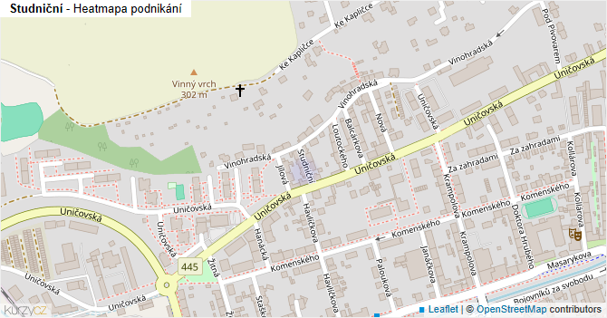 Studniční - mapa podnikání