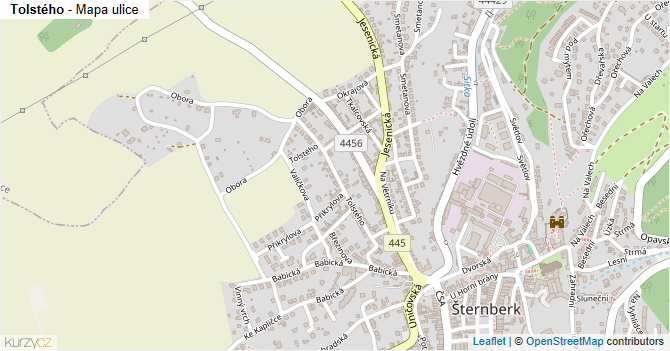 Tolstého - mapa ulice