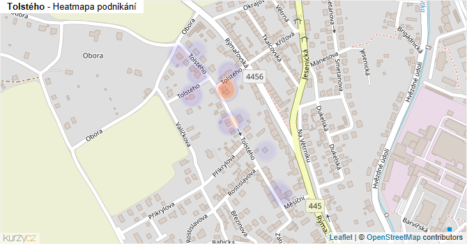 Tolstého - mapa podnikání