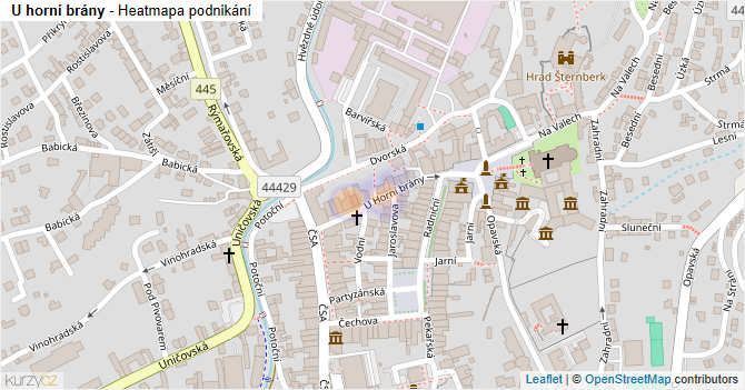 U horní brány - mapa podnikání