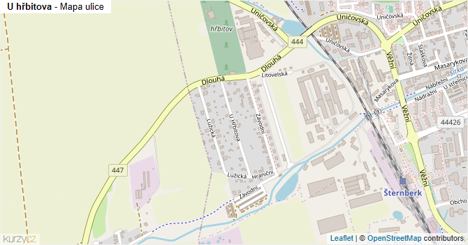 U hřbitova - mapa ulice