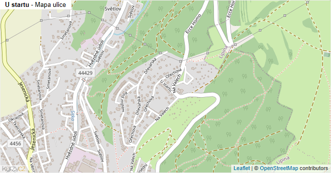 U startu - mapa ulice
