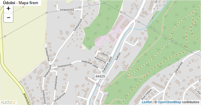 Údolní - mapa firem
