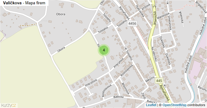 Valíčkova - mapa firem