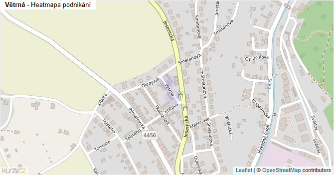 Větrná - mapa podnikání