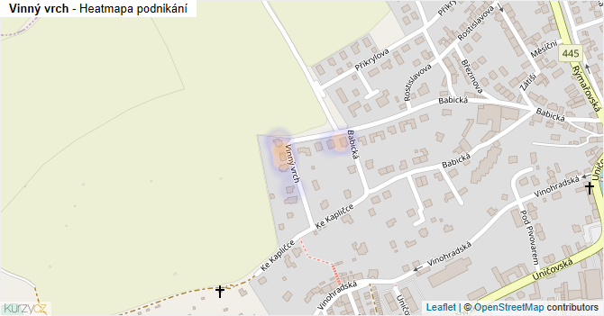Vinný vrch - mapa podnikání