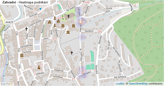Zahradní - mapa podnikání