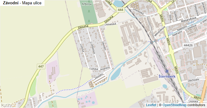 Závodní - mapa ulice