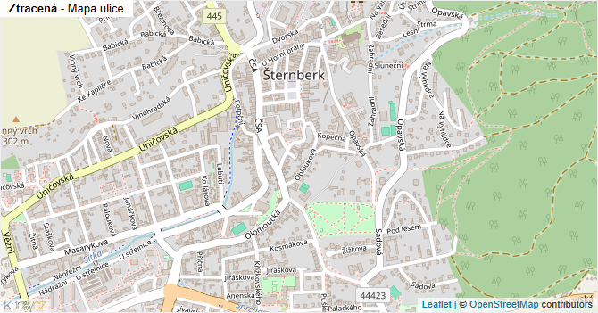 Ztracená - mapa ulice