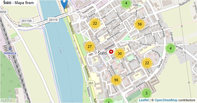 Štětí - mapa firem