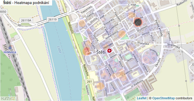 Štětí - mapa podnikání
