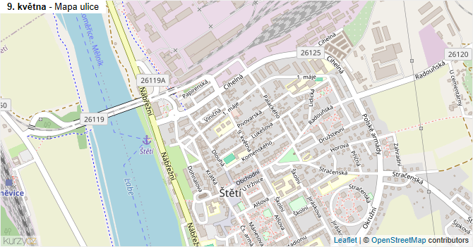 9. května - mapa ulice