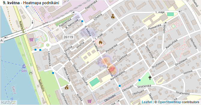 9. května - mapa podnikání