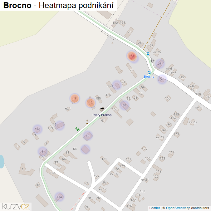 Mapa Brocno - Firmy v části obce.