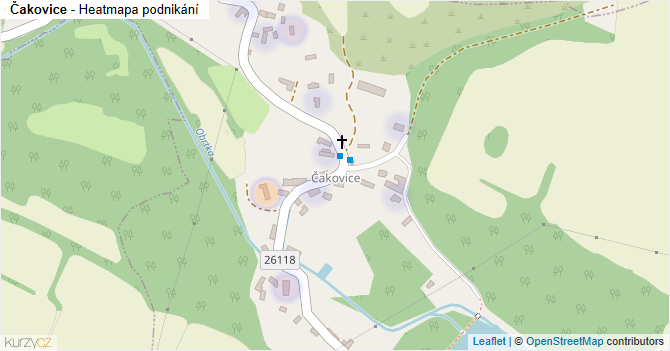 Čakovice - mapa podnikání