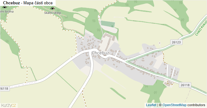 Chcebuz - mapa části obce