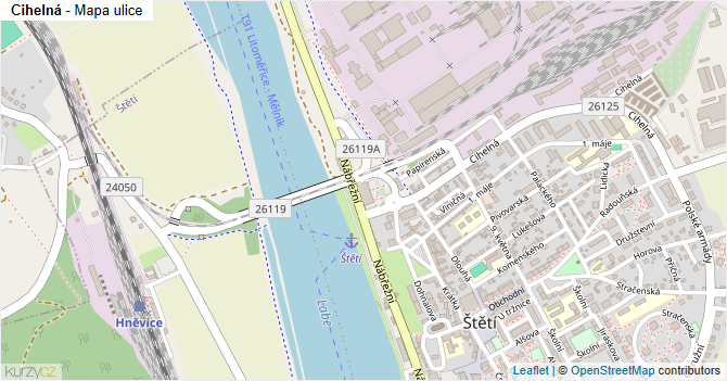 Cihelná - mapa ulice