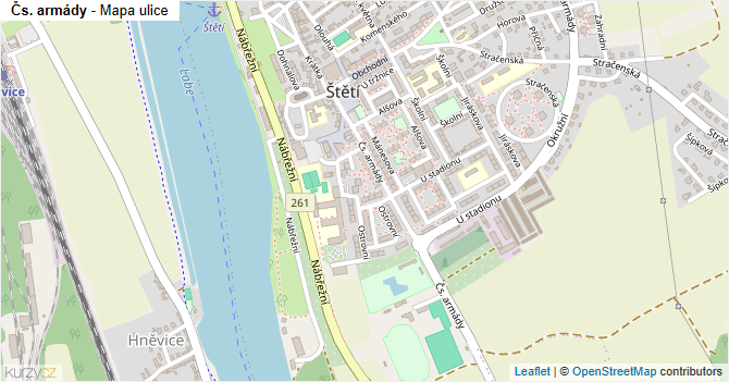 Čs. armády - mapa ulice