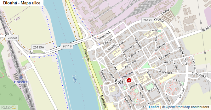 Dlouhá - mapa ulice