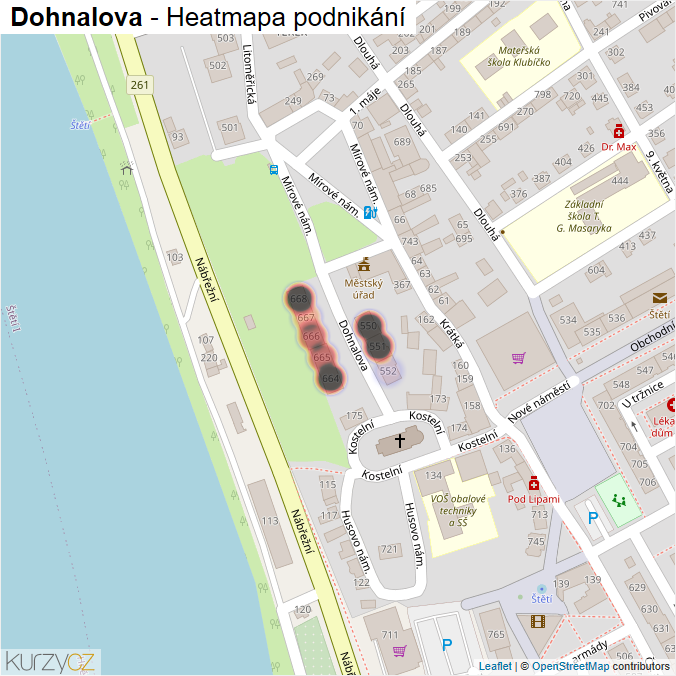 Mapa Dohnalova - Firmy v ulici.