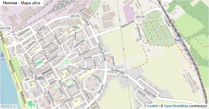 Horova - mapa ulice