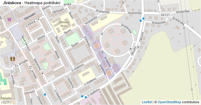 Jiráskova - mapa podnikání