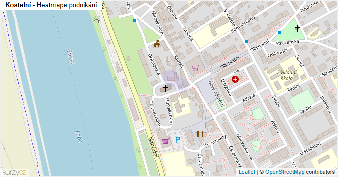 Kostelní - mapa podnikání