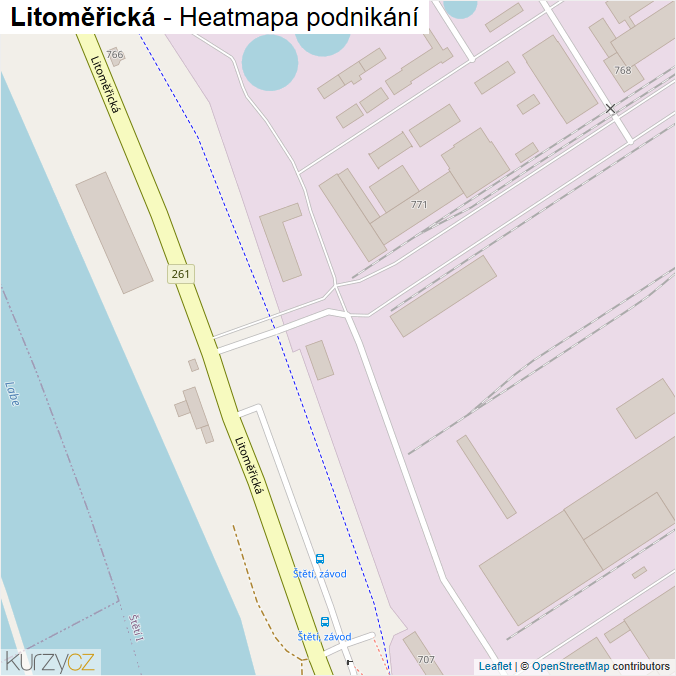 Mapa Litoměřická - Firmy v ulici.