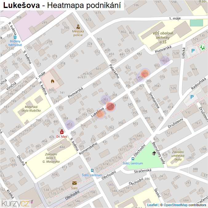 Mapa Lukešova - Firmy v ulici.