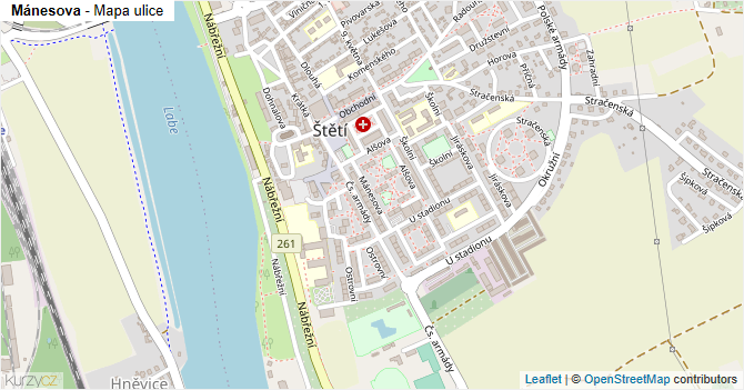 Mánesova - mapa ulice