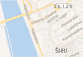 Mírové nám. v obci Štětí - mapa ulice