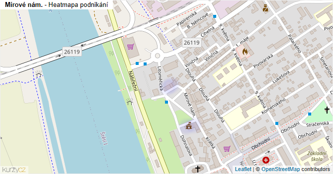 Mírové nám. - mapa podnikání