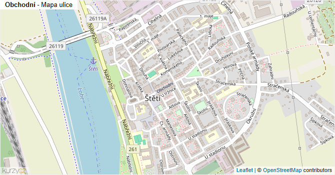 Obchodní - mapa ulice