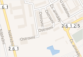 Ostrovní v obci Štětí - mapa ulice