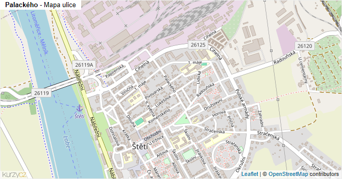 Palackého - mapa ulice
