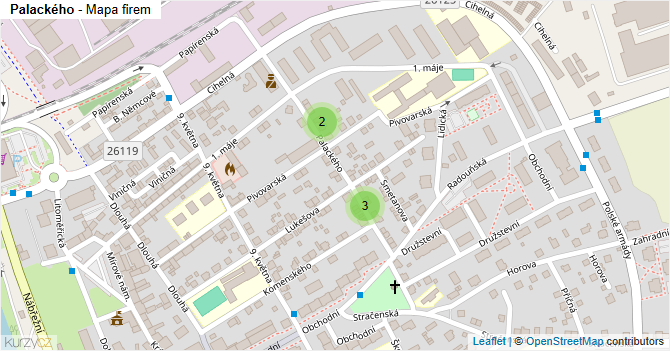 Palackého - mapa firem