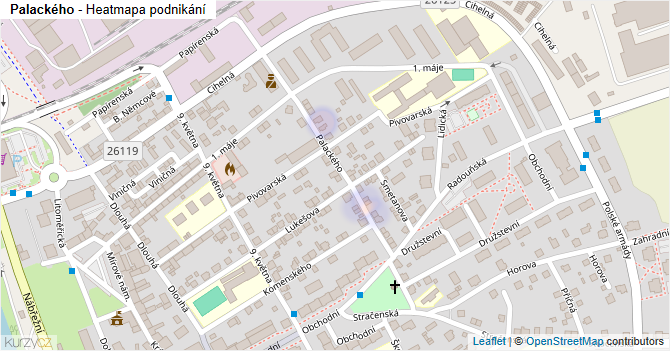 Palackého - mapa podnikání