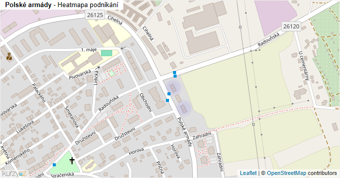 Polské armády - mapa podnikání