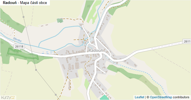 Radouň - mapa části obce
