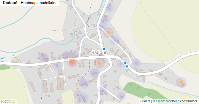 Radouň - mapa podnikání